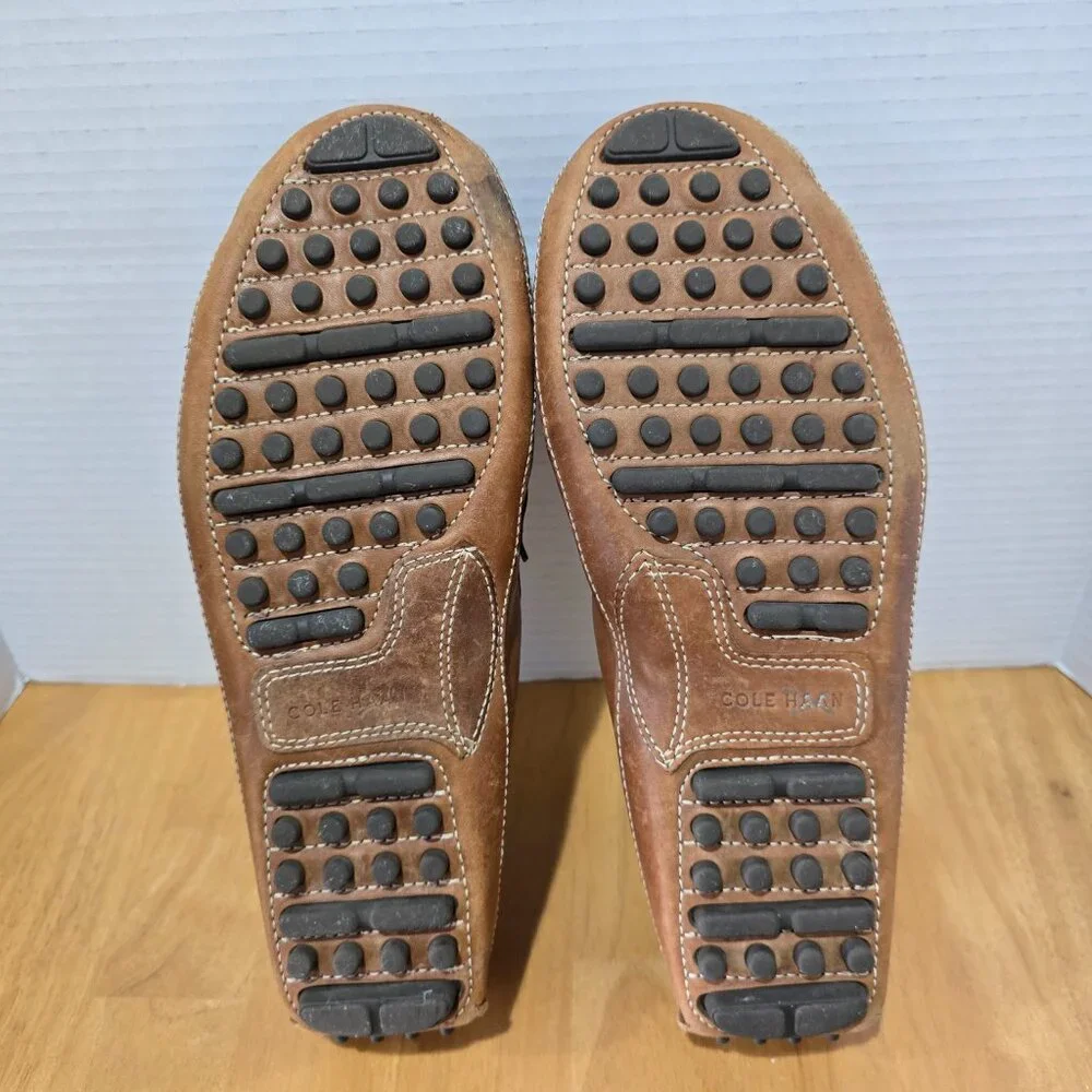 Cole Haan Men's Grant Canoe Leather Penny Driving Loafers C12134 Brown Size 10.5